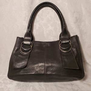 Alfani Black Pebbled leather Shoulder purse